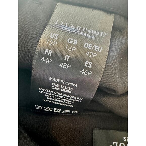 Liverpool Trouser  Black Cropped Size 12/31 Petite Pockets Stretch Dress Pants $ - Picture 8 of 10